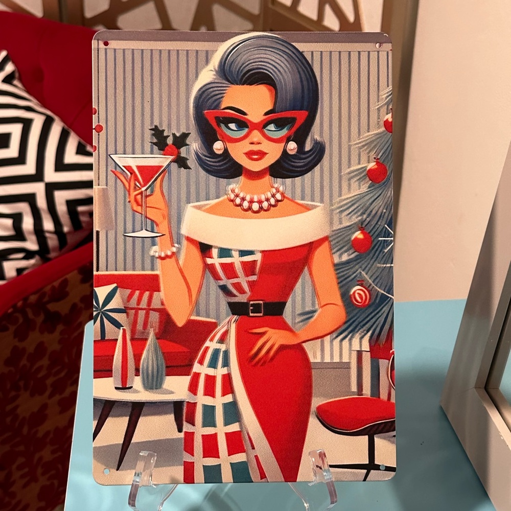 Retro Style Holiday Metal Art Print